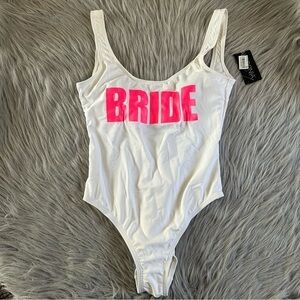 California Waves One Piece Bride Swimsuit Womens Size Small White Swimwear